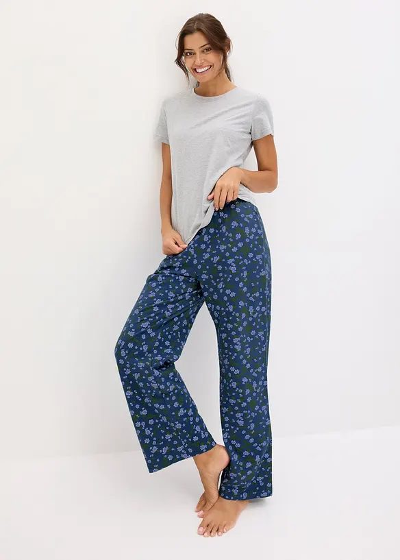 Pyjama avec T-shirt manches courtes slim, bonprix