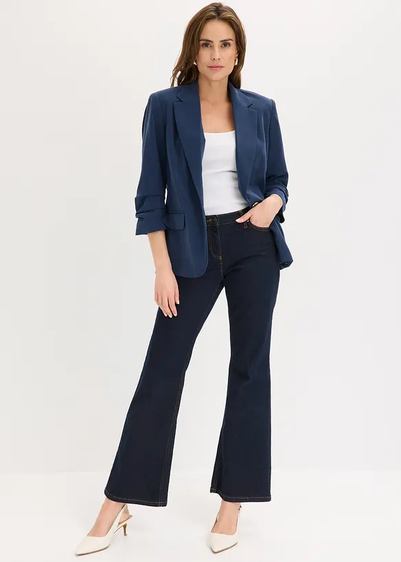 Blazer manches 3/4 ample en viscose, bonprix