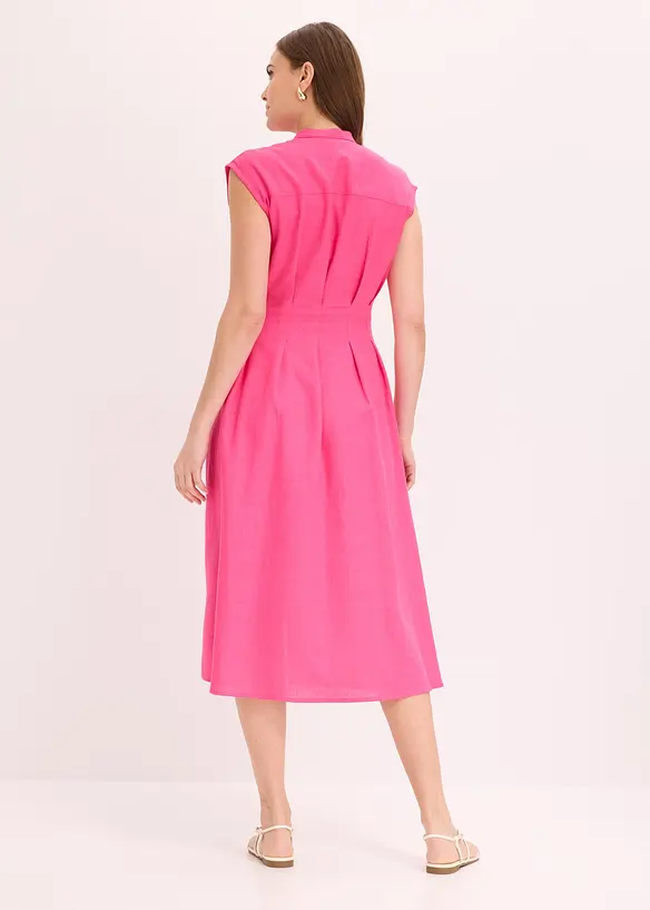 Midikleid aus leichtem Leinen-Mix, bonprix