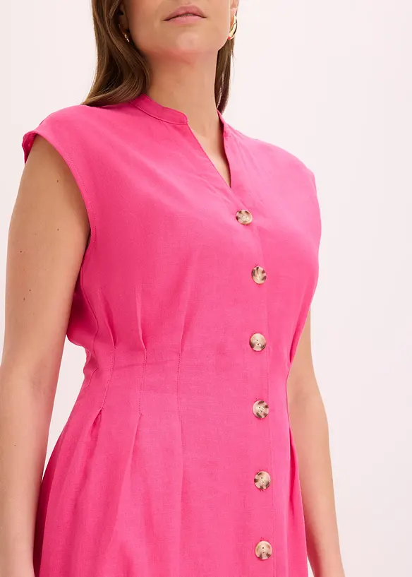 Midikleid aus leichtem Leinen-Mix, bonprix