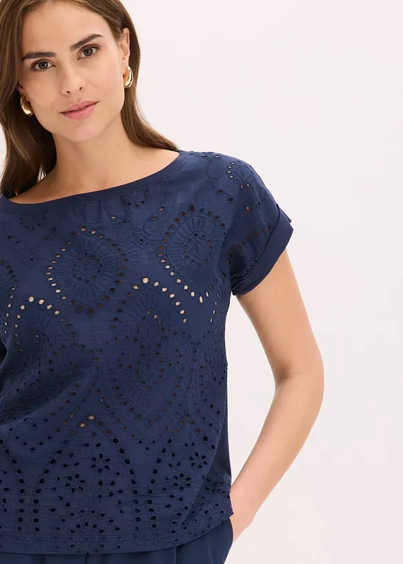 Shirt mit Lochspitze, bonprix
