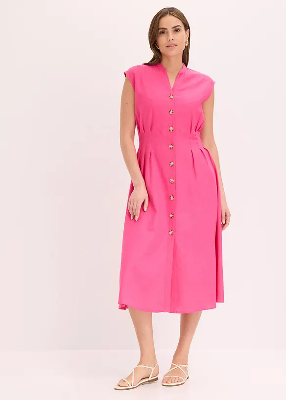 Midikleid aus leichtem Leinen-Mix, bonprix