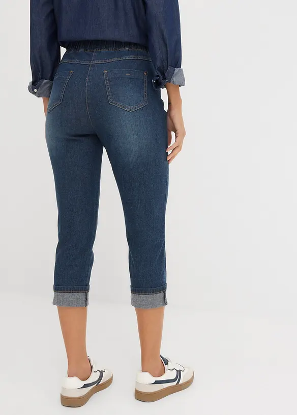 Jean slim, taille mi-haute, coton, bonprix