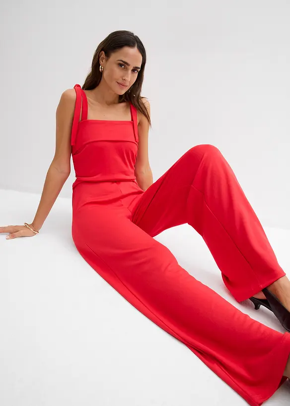 Jumpsuit mit Schleifen-Tr&auml;gern, bonprix
