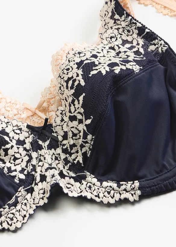 Lot de 2 soutiens-gorge &agrave; armatures et dentelle, bonprix