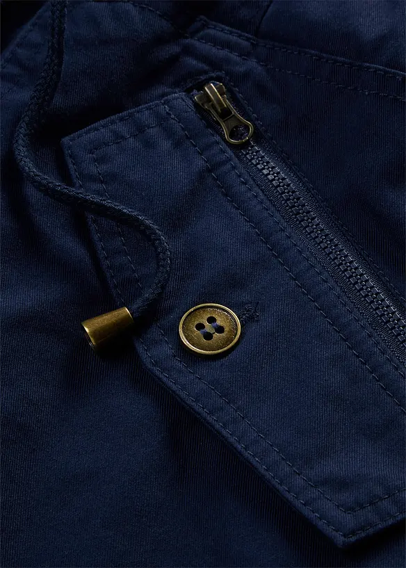 Baumwoll-Kurzparka mit Stehkragen, talliert, bonprix