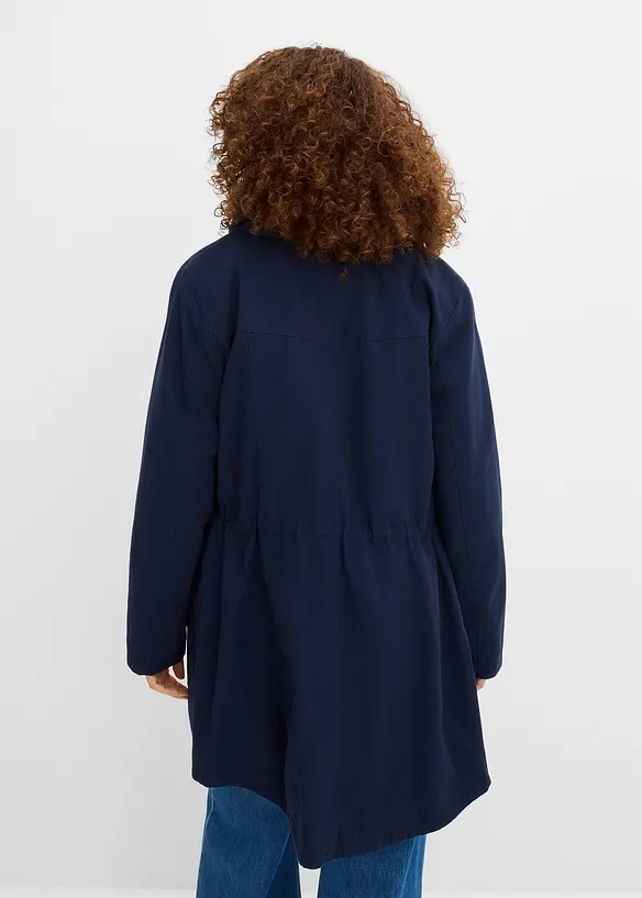 Baumwoll-Kurzparka mit Stehkragen, talliert, bonprix