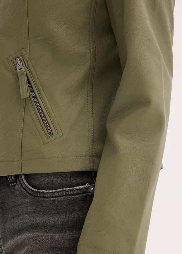 Lederimitat-Jacke aus reiner Viskose, bonprix
