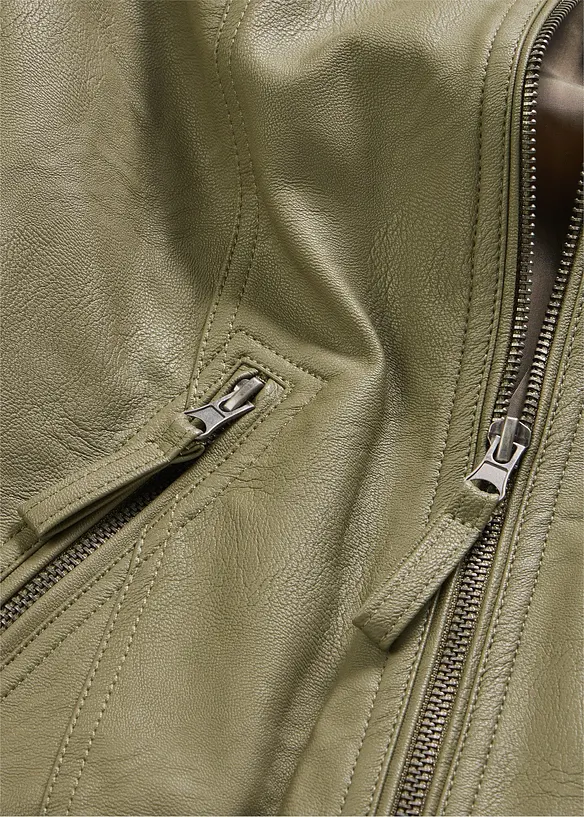 Lederimitat-Jacke aus reiner Viskose, bonprix