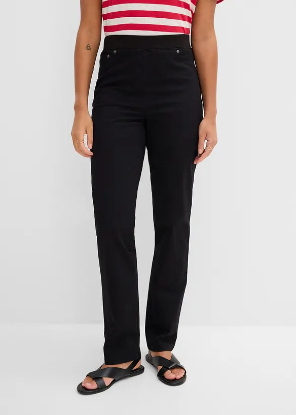 Pantalon &agrave; enfiler avec taille confortable, Straight, bonprix