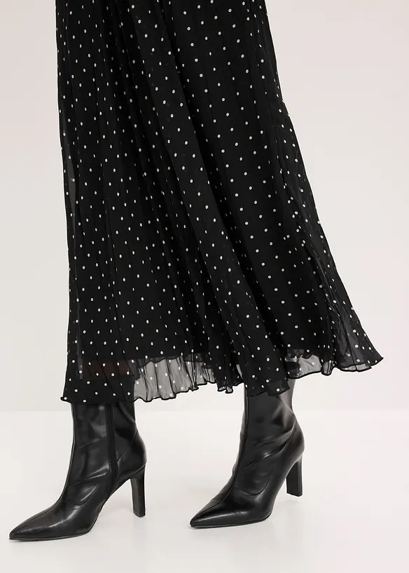 Jupe en mousseline effet froiss&eacute;, bonprix