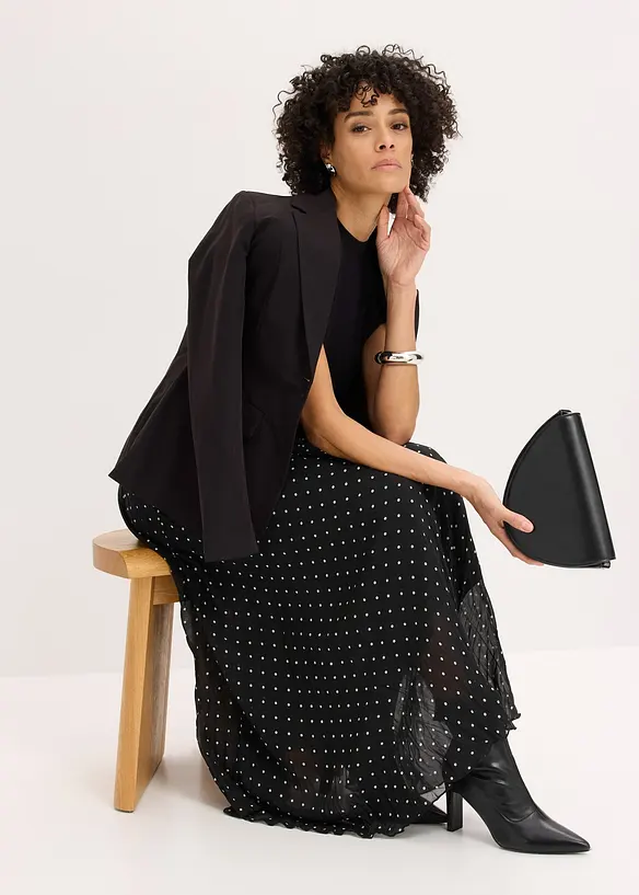 Jupe en mousseline effet froiss&eacute;, bonprix