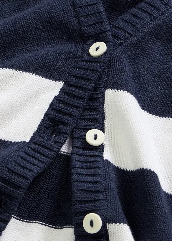 Baumwollstrickjacke mit Streifen, bonprix