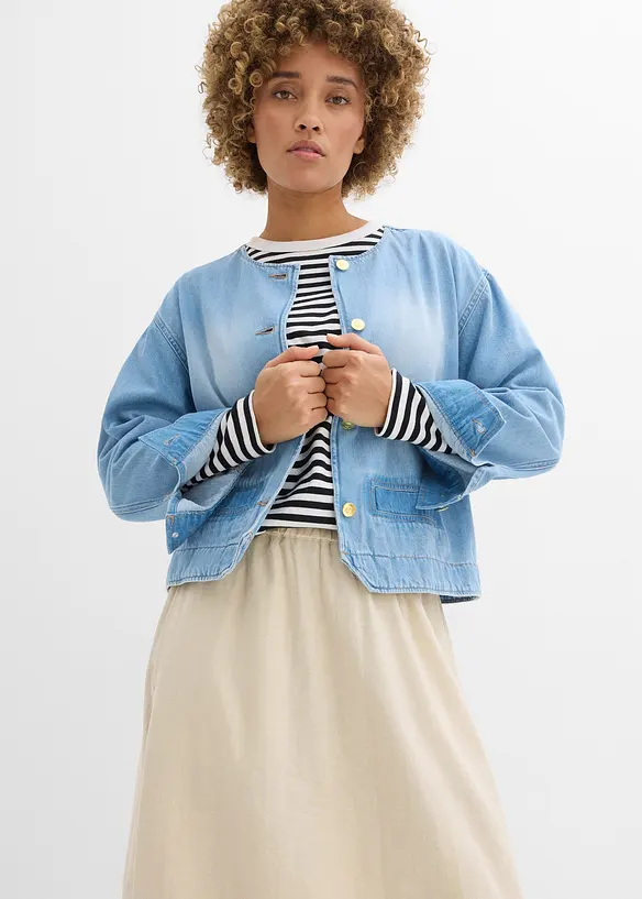 Midirock aus leichtem Leinen-Mix, bonprix