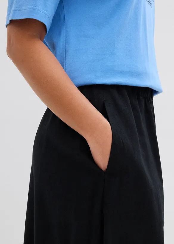 Midirock aus leichtem Leinen-Mix, bonprix