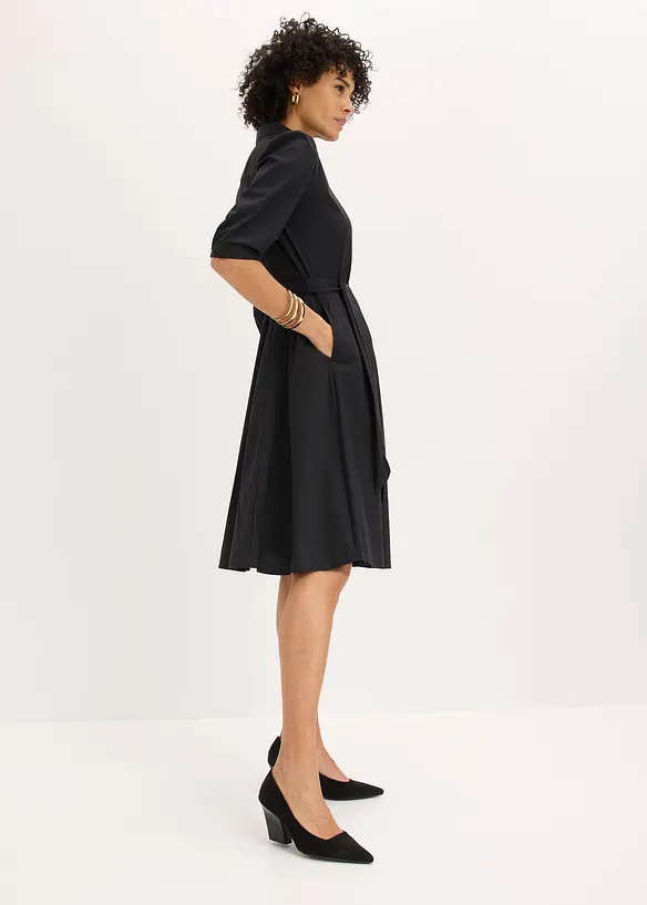 Hemdblusenkleid mit Spitze und Bindeband, bonprix