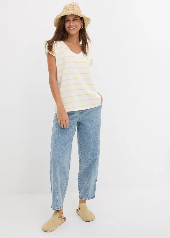 Barrel-Jeans, Mid Waist, Bequembund, bonprix