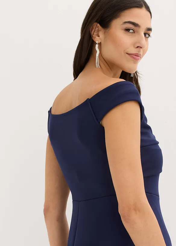 Robe &agrave; col Bardot et d&eacute;tail n&oelig;ud, bonprix