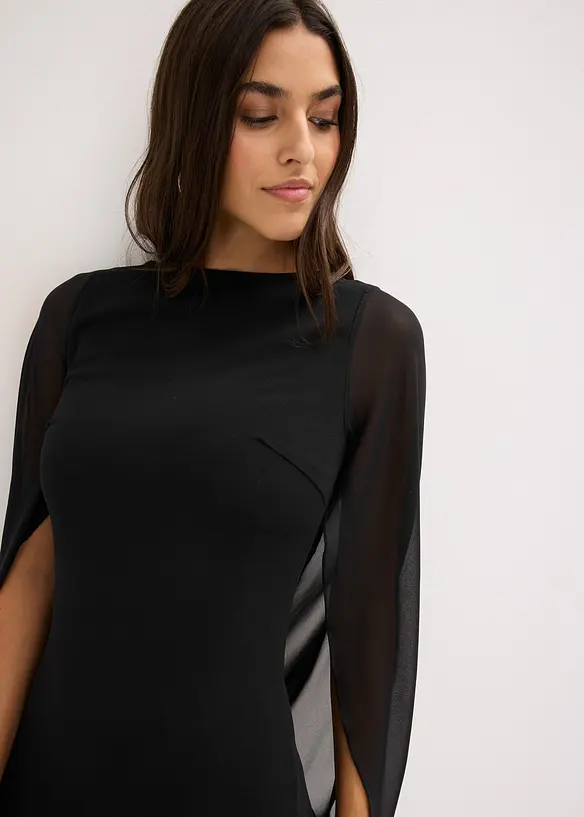 Robe de cocktail avec manches en mousseline, bonprix