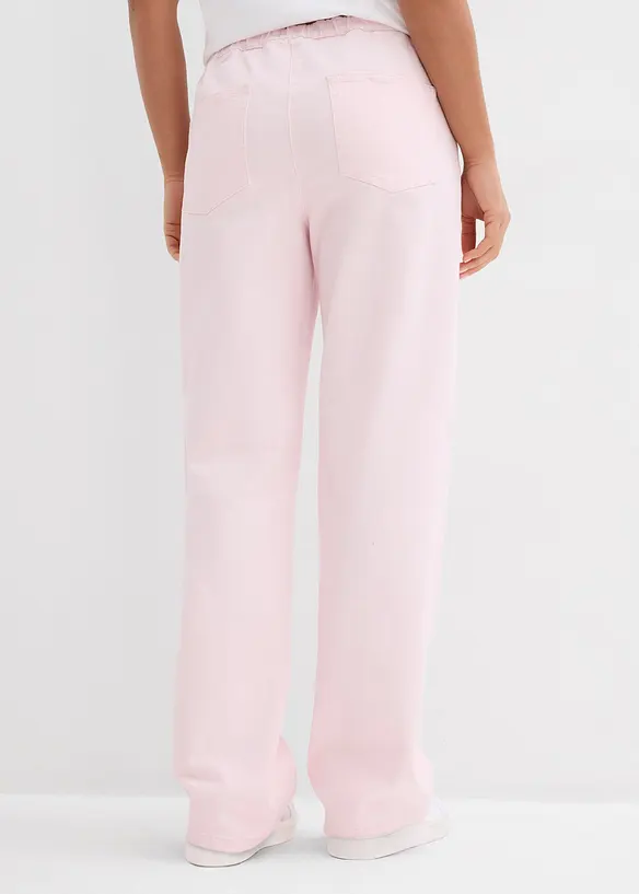 Pantalon palazzo &agrave; taille haute et &eacute;lastiqu&eacute;e, bonprix