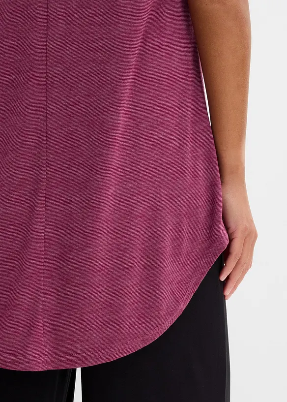 T-shirt long en viscose m&eacute;lang&eacute;e, bonprix