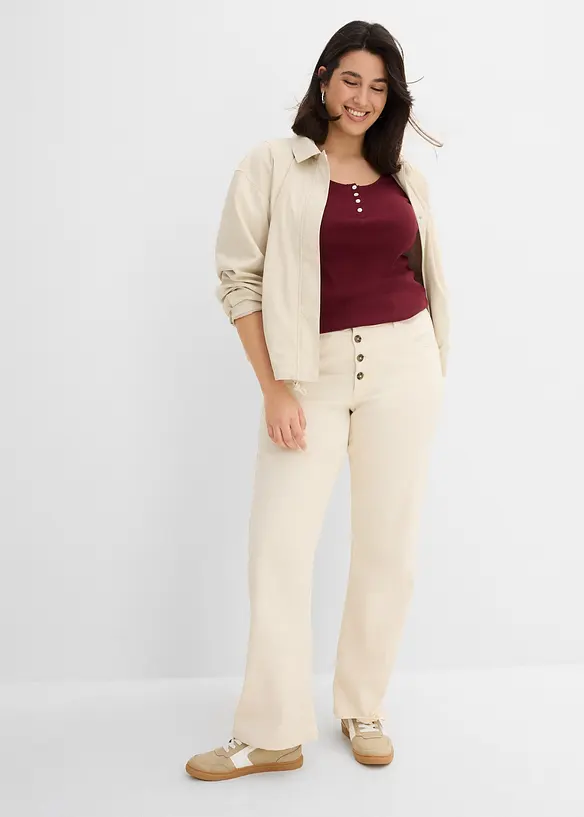 Jean droit taille haute, extensible, bonprix