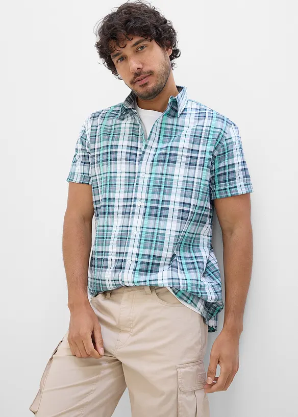 Chemise manches courtes en seersucker 100% coton, bonprix
