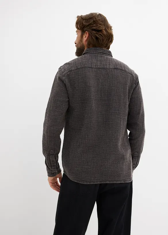 Chemise en gaze 100% coto, aspect d&eacute;lav&eacute;, bonprix