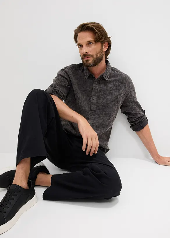 Chemise en gaze 100% coto, aspect d&eacute;lav&eacute;, bonprix