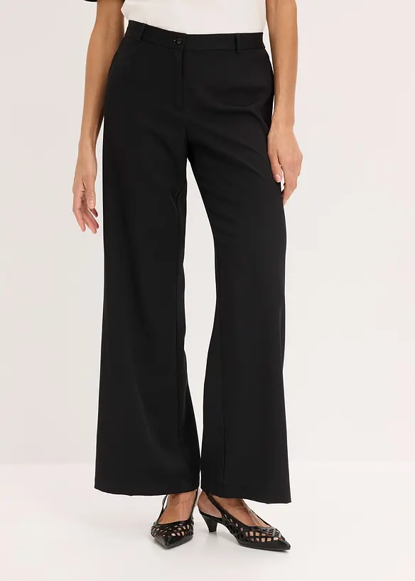 Pantalon large &agrave; pinces et taille &eacute;lastiqu&eacute;e, bonprix