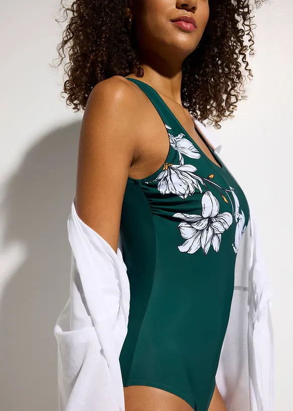 Maillot 1&nbsp;pi&egrave;ce sculptant, maintien l&eacute;ger, bonprix