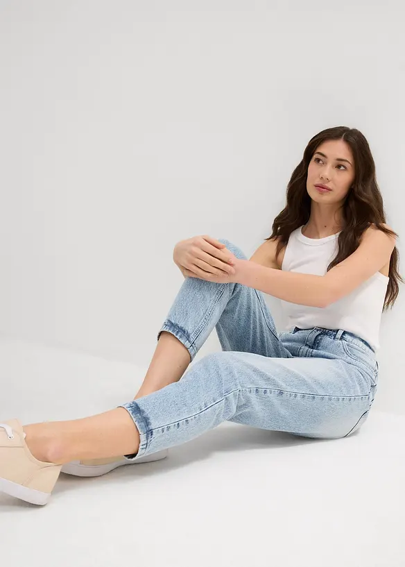 Mom-Jeans High Waist, Low Stretch cropped, bonprix