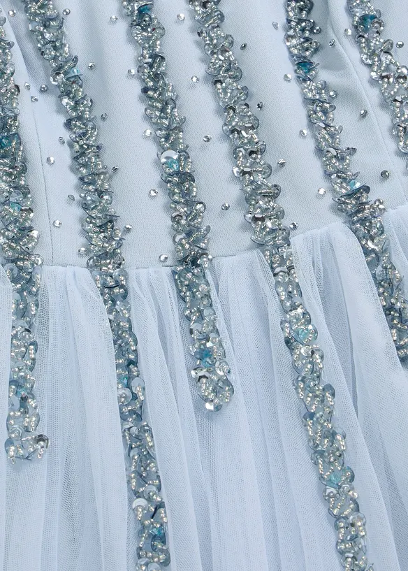 Maxikleid aus feinem T&uuml;ll mit Paillettenstickerei, bonprix