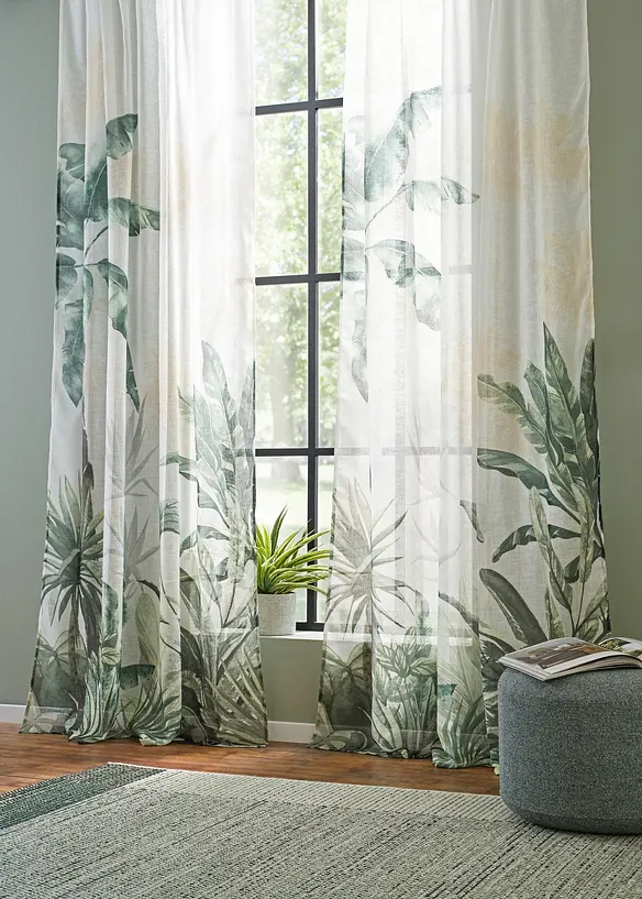 Rideau panneau &agrave; imprim&eacute; v&eacute;g&eacute;tal (1 pce.), bonprix