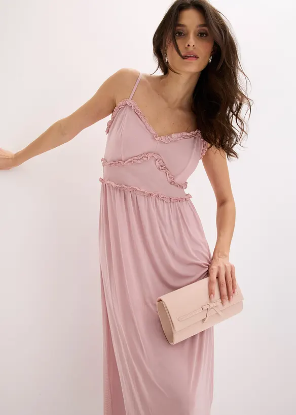 Jerseykleid aus zartem Mesh, bonprix