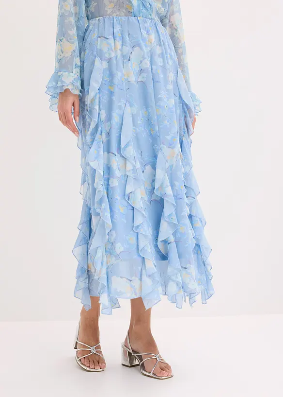 Jupe longue en mousseline l&eacute;g&egrave;re, bonprix