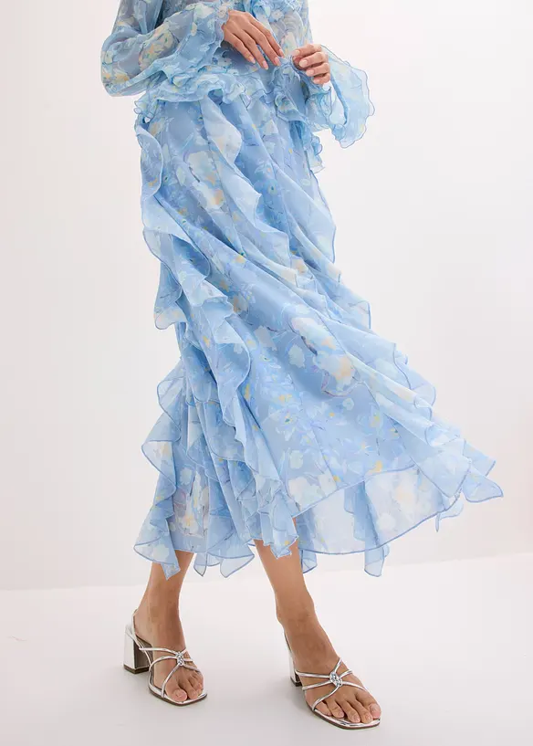 Jupe longue en mousseline l&eacute;g&egrave;re, bonprix