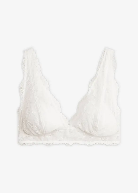 Lot de 2 soutiens-gorge bralette en dentelle, sans armatures, bonprix