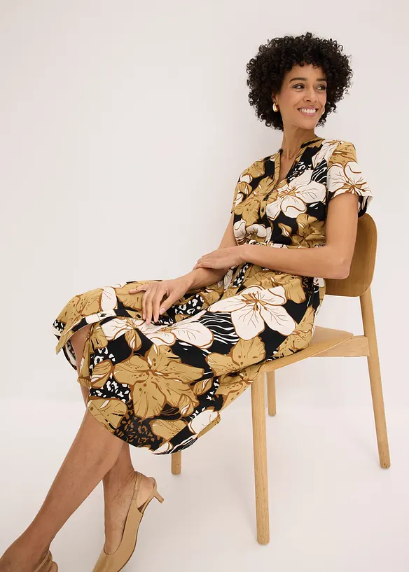 Robe-chemise &agrave; pois, bonprix