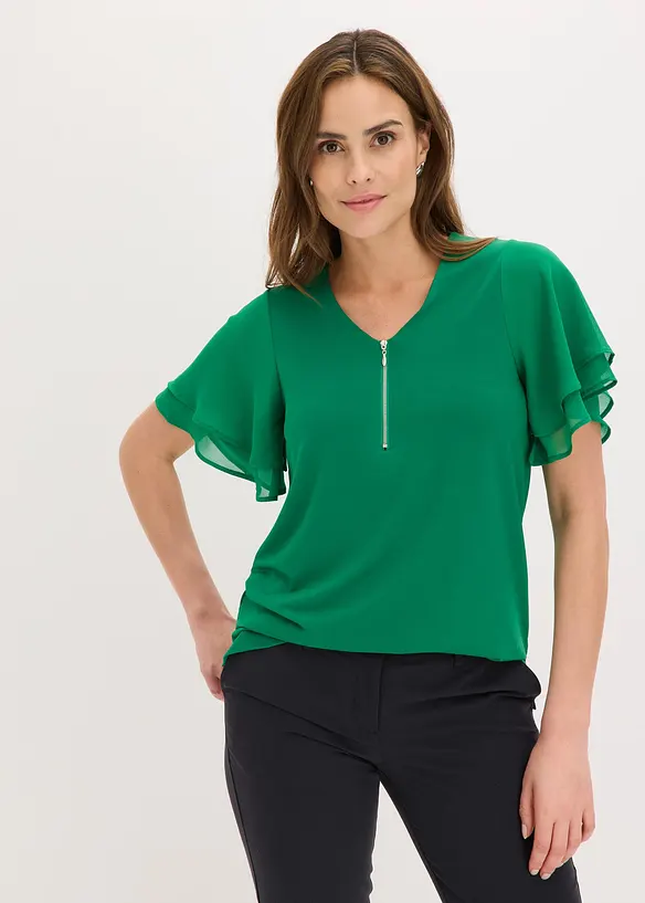 T-shirt avec manches en mousseline, bonprix