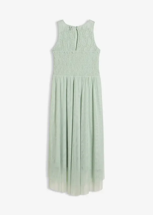 Vokuhila-Kleid aus zartem T&uuml;ll und Spitze, bonprix