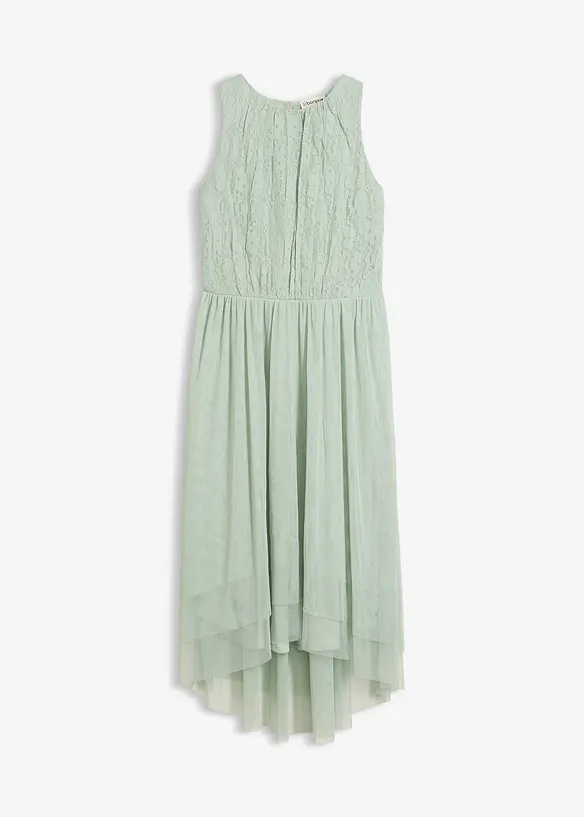 Vokuhila-Kleid aus zartem T&uuml;ll und Spitze, bonprix