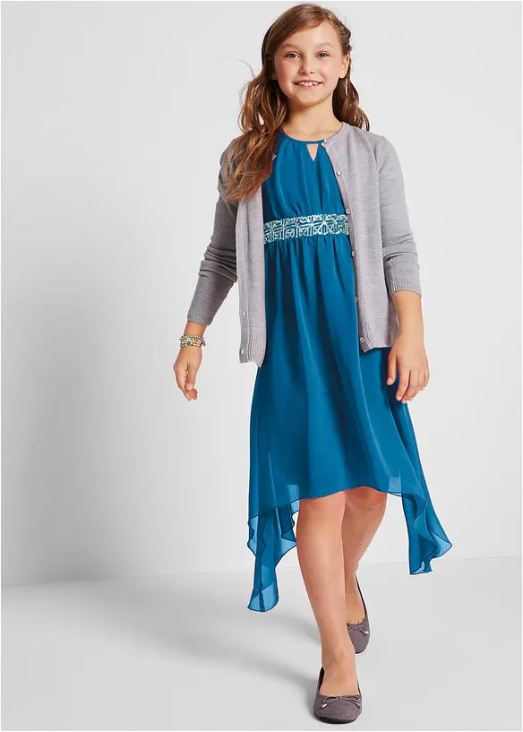 Robe en cr&ecirc;pe &agrave; sequins, bonprix