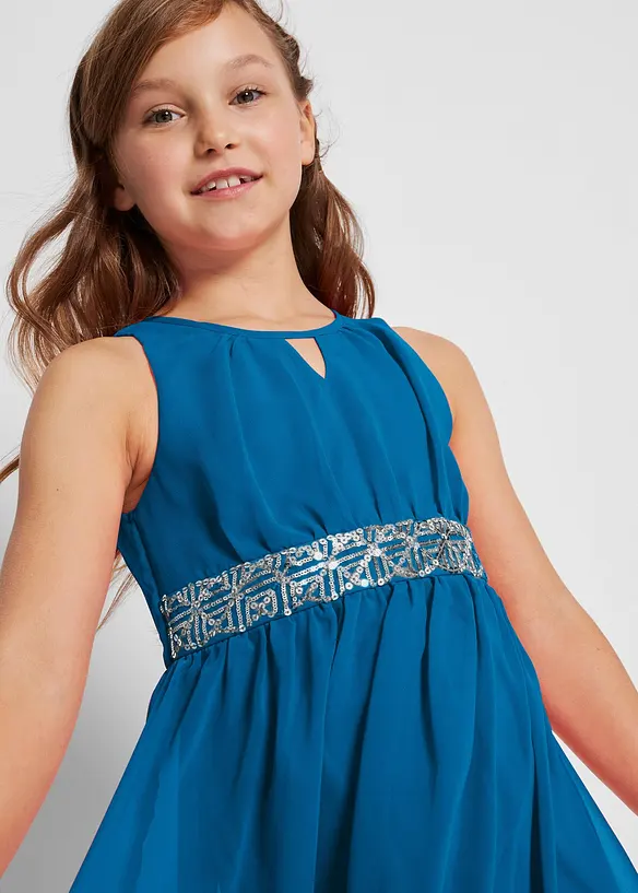 Robe en cr&ecirc;pe &agrave; sequins, bonprix