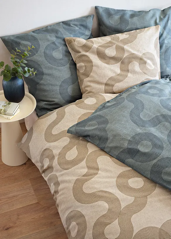 Parure de lit en coton m&eacute;lang&eacute;, bonprix