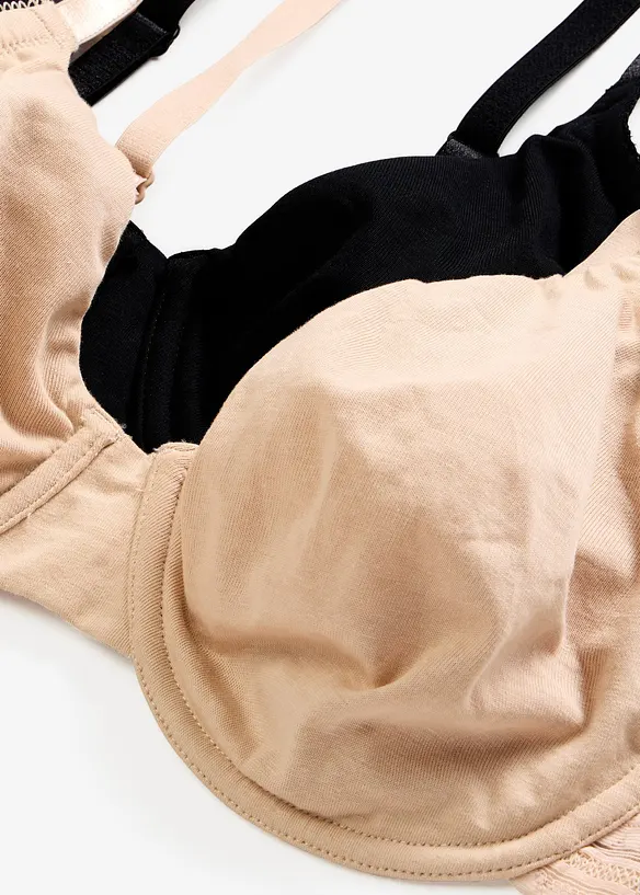 Unwattierter T-Shirt BH mit B&uuml;gel mit Bio-Baumwolle (2er Pack), bonprix