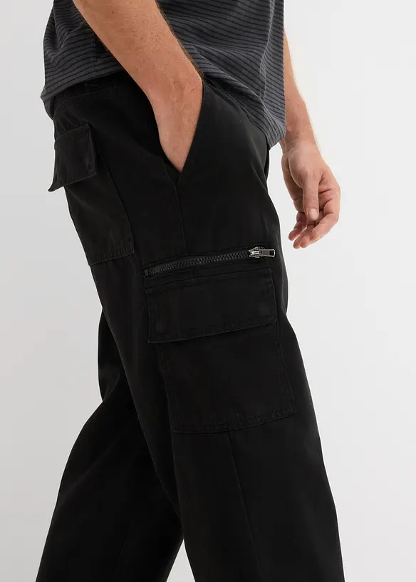 3/4 Cargohose mit Dehnbund aus reiner Baumwolle, bonprix