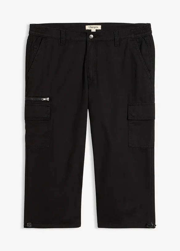 3/4 Cargohose mit Dehnbund aus reiner Baumwolle, bonprix