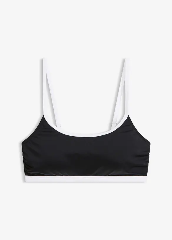 Bustier-Bikinioberteil mit wei&szlig;en Kontrastn&auml;hten, bonprix