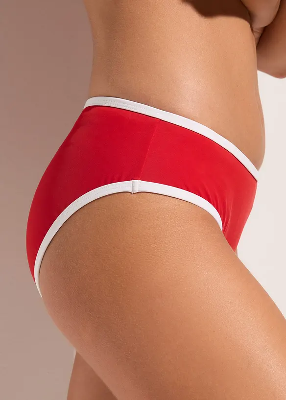 Bikinihose mit wei&szlig;en Kontrastn&auml;hten, bonprix
